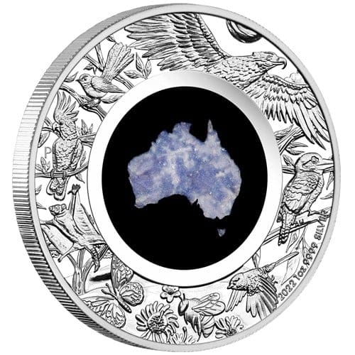 2022 Great Southern Land - 1oz Silver Proof Blue Lepidolite Coin