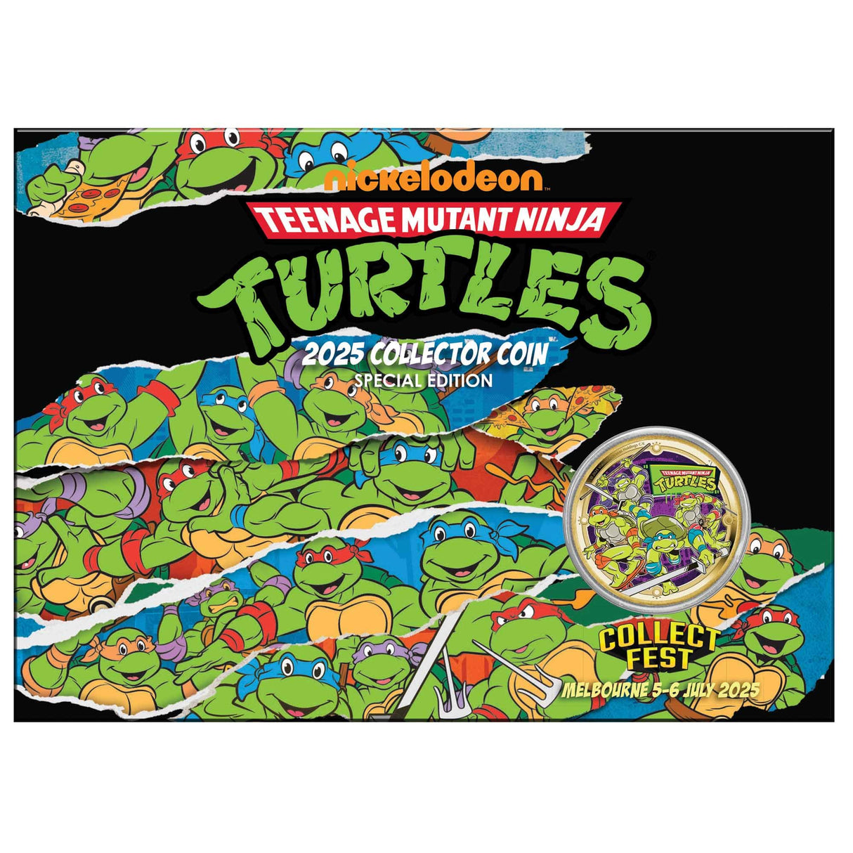 CollectFest Special Edition Teenage Mutant Ninja Turtles 2025 Collector Coin in Card