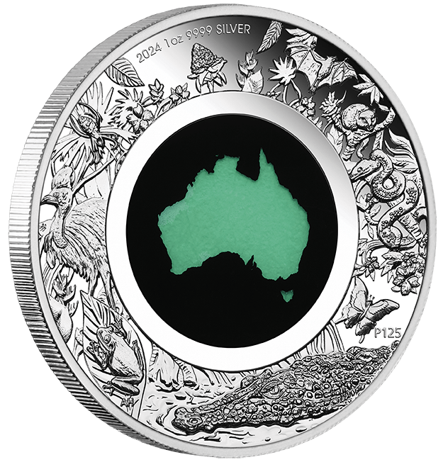 Great Southern Land 2024 1oz Silver Proof Chrysoprase Coin