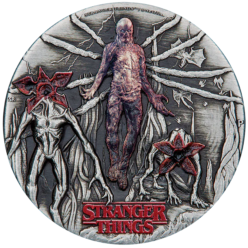 2026 $2 Stranger Things Villains 2oz Silver Antiqued Coloured Coin