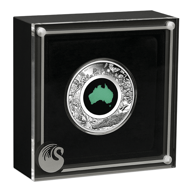 Great Southern Land 2024 1oz Silver Proof Chrysoprase Coin