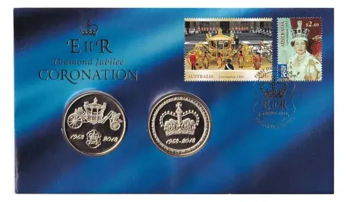 2013 Diamond Jubilee Coronation 2 Medallion Cover PNC