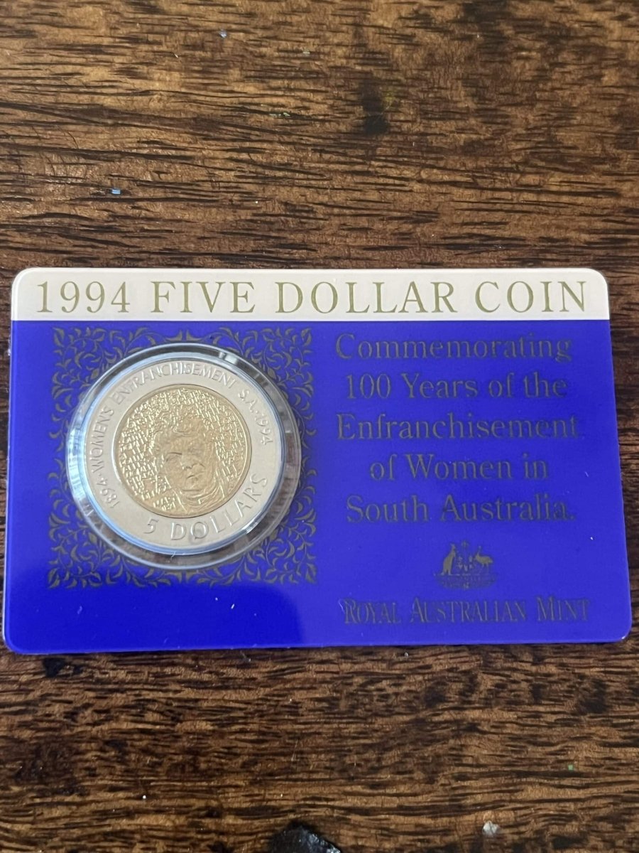 1994 $5 Enfranchisement of Women Bi - Metal Uncirculated Coin - Nova Coins