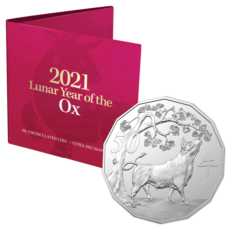 2021 50c Year of the Ox Tetra-Decagon Uncirculated Coin