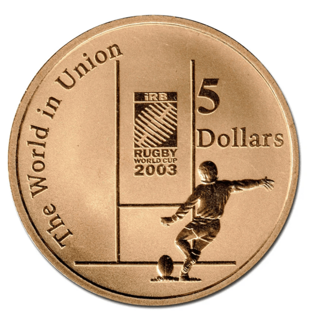 2003 $5 Rugby World Cup Uncirculated Coin - Nova Coins