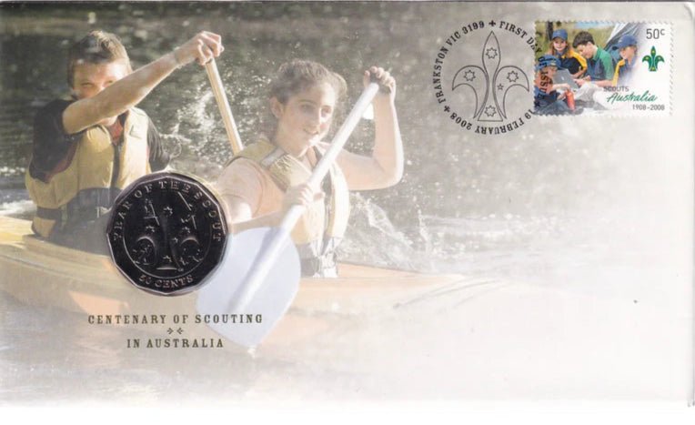 2008 50 cent Scouting Centenary PNC - Nova Coins