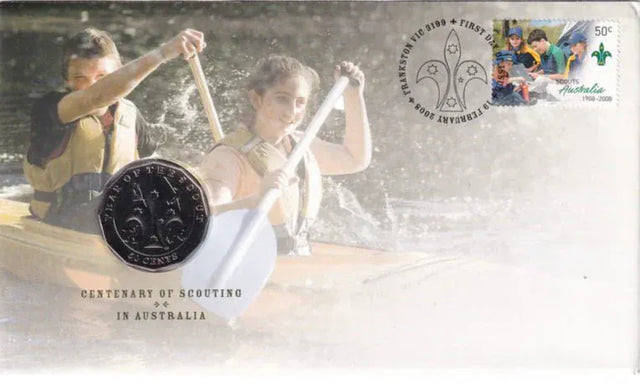 2008 50 cent Scouting Centenary PNC - Nova Coins