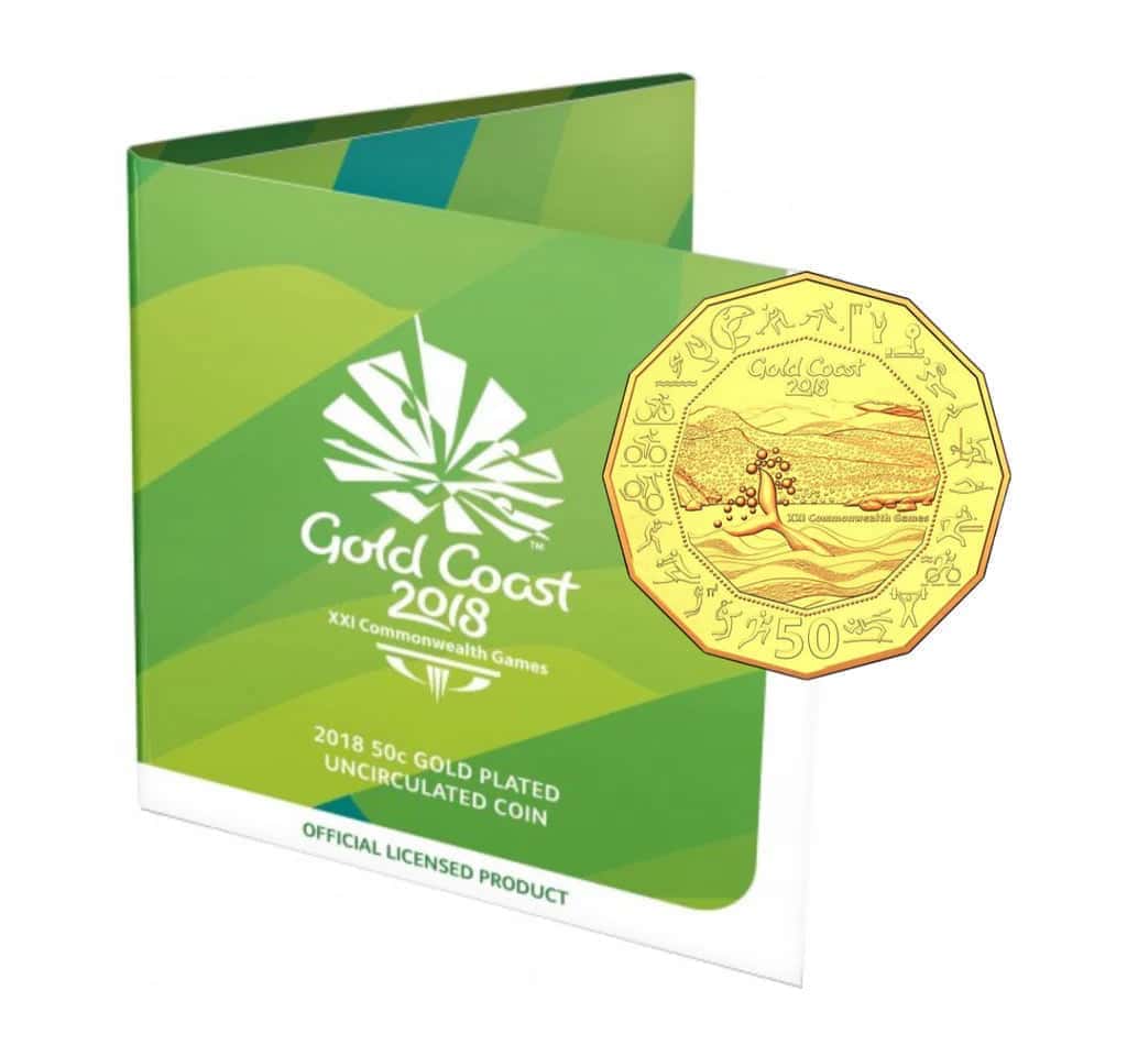 2018 Gold Coast Commonwealth Games Gold Plated 50c Uncirculated Australian Decimal Coin - Nova Coins