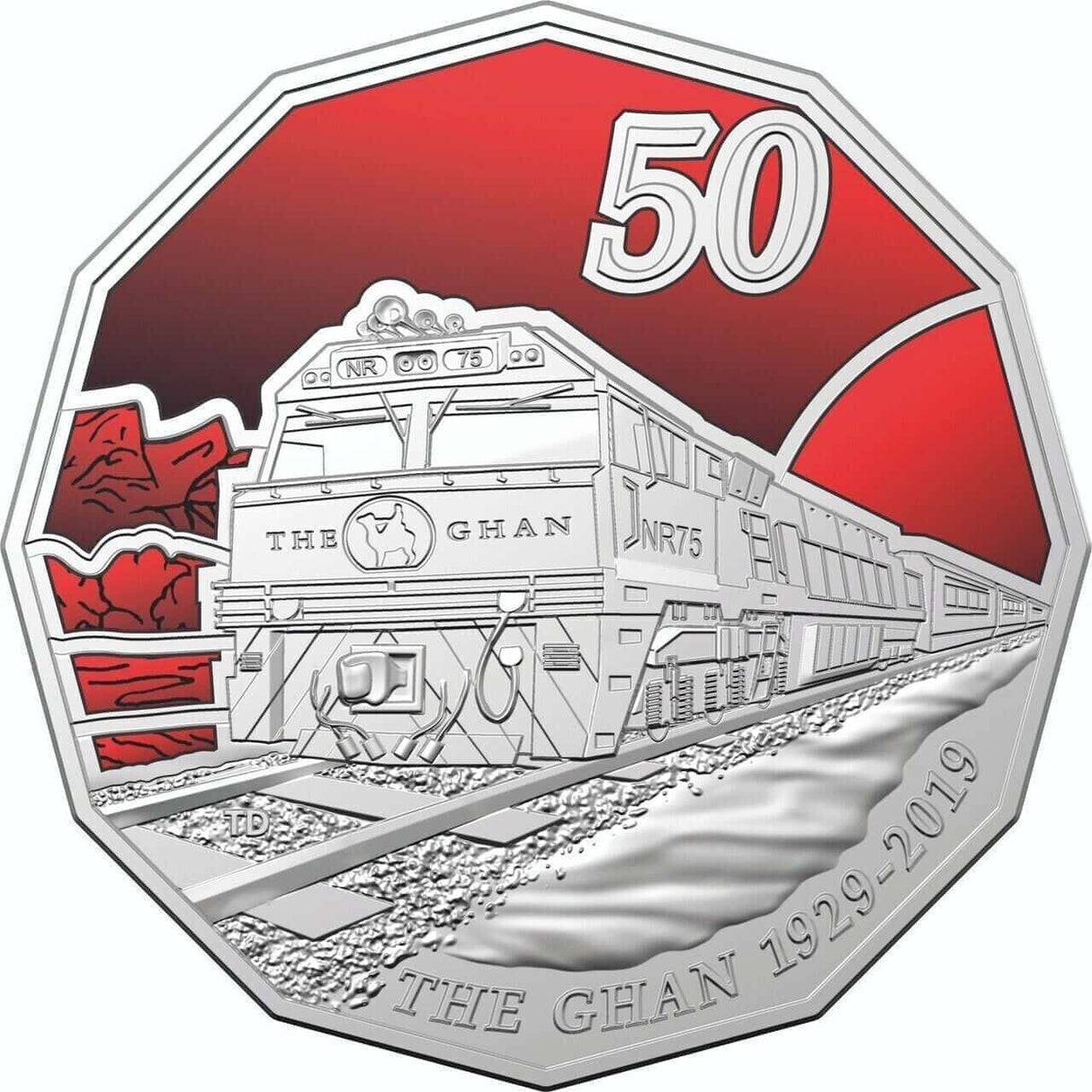 2019 50c The Ghan 90th Anniversary Uncirculated Australian Decimal Coin