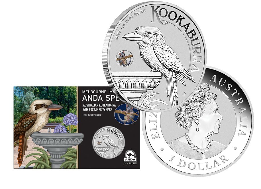 2022 $1 Kookaburra ANDA Melbourne Money Expo Coloured Possum Privy - Nova Coins
