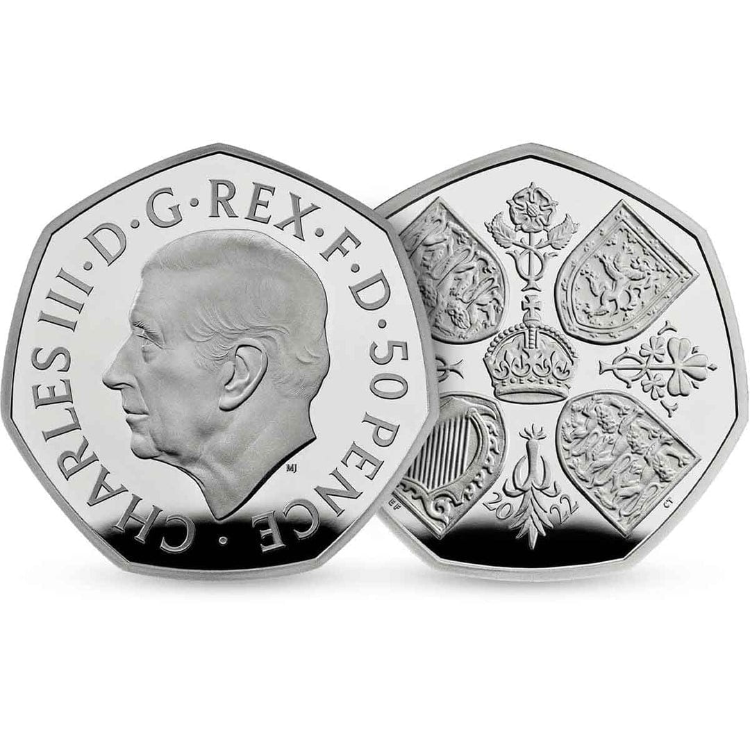 2022 King Charles III 50p Queen Elizabeth II Tribute Silver Proof Coin - Nova Coins