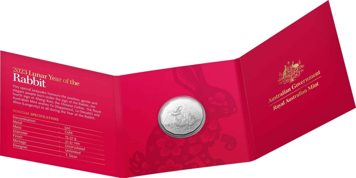 2023 50c Lunar Year of the Rabbit - Tetra Decagon Uncirculated Coin - Nova Coins