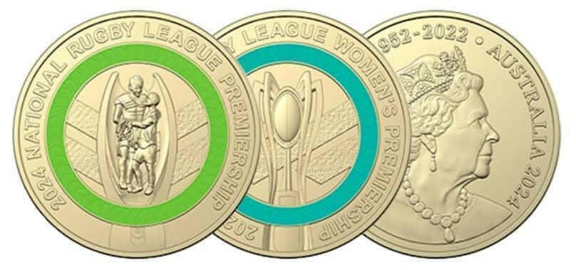 2024 $2 NRL AND NRLW COLOURED Uncirculated Pair - Nova Coins