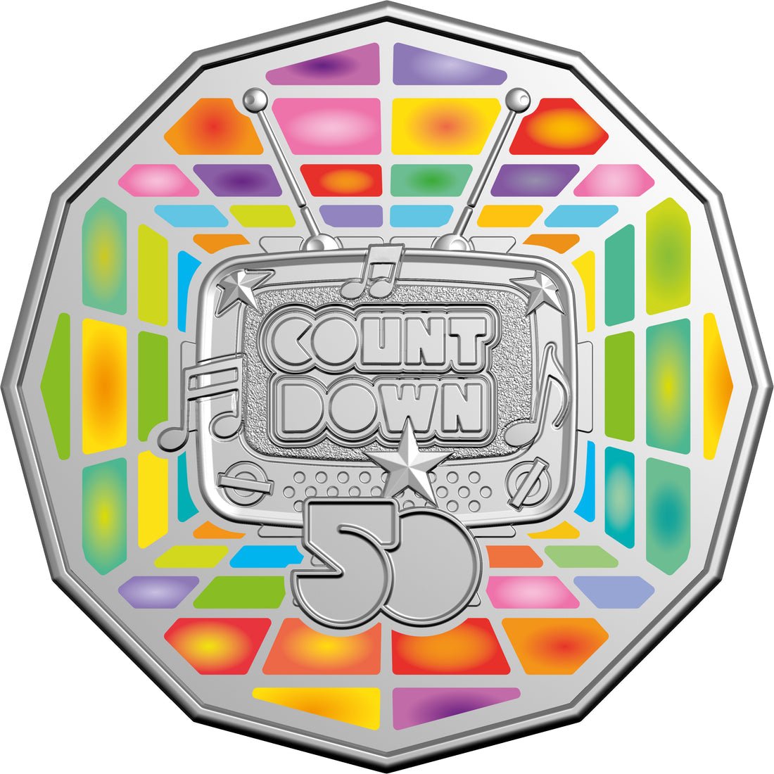 2024 50th Anniversary of Countdown 50c Coloured Uncirculated Coin - Nova Coins