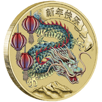 2024 Happy Chinese New Year AlBr $1 Perth Mint Stamp & Coin PNC - Nova Coins