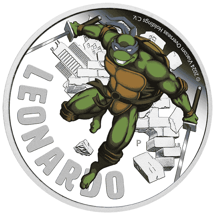 2024 Teenage Mutant Ninja Turtles - Leonardo 1oz Silver Coloured Proof Coin - Nova Coins