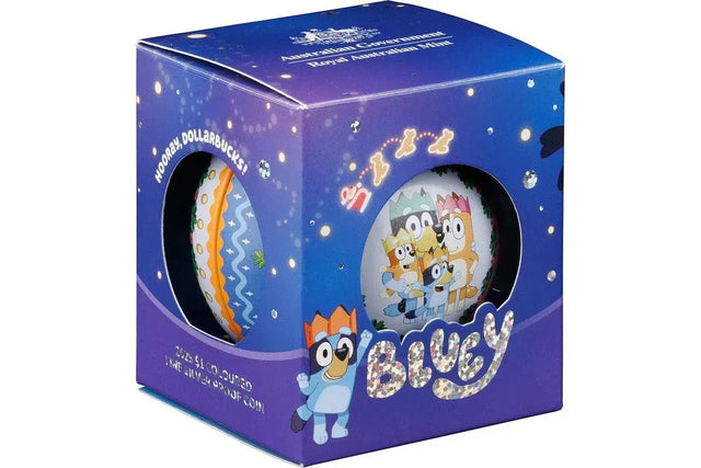 2025 $1 Bluey Christmas Coloured Fine Silver Proof Coin - Nova Coins