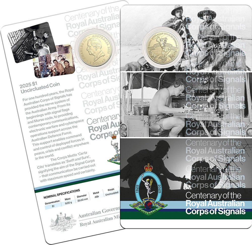 2025 Centenary of the Royal Australian Corps of Signals $1 Uncirculated Coin - Nova Coins