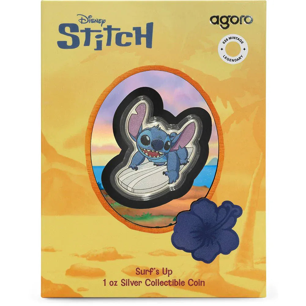 2025 Disney Stitch - Surf's Up 1oz Silver Coin