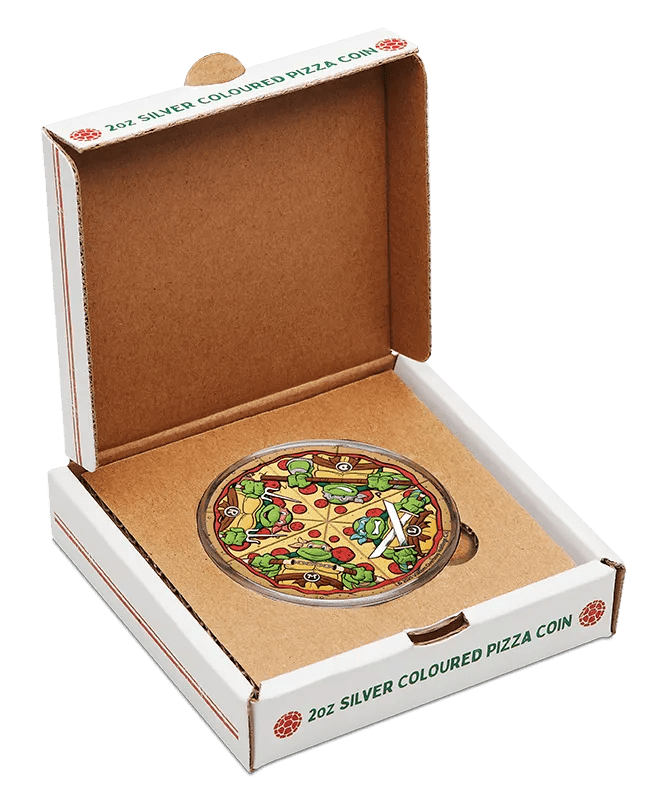 2025 Teenage Mutant Ninja Turtles 2oz Silver Coloured Pizza Coin - Nova Coins