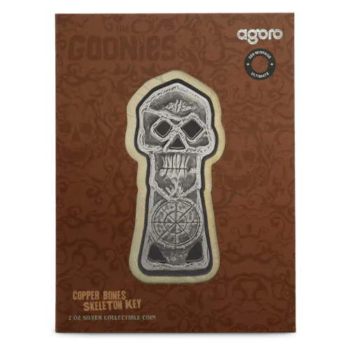 2025 The Goonies - Copper Bones Skeleton Key 2oz Silver Coin - Nova Coins