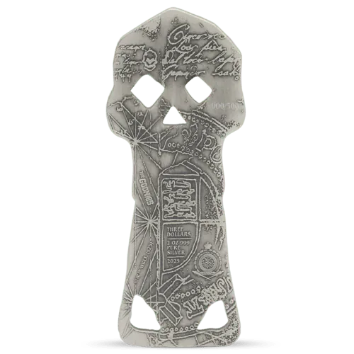 2025 The Goonies - Copper Bones Skeleton Key 2oz Silver Coin - Nova Coins