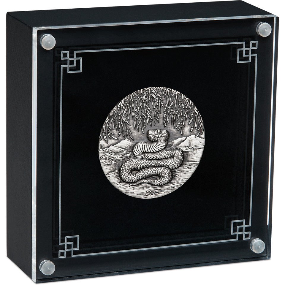 2025 Year Of The Snake 2oz Silver Antiqued Coin - Nova Coins
