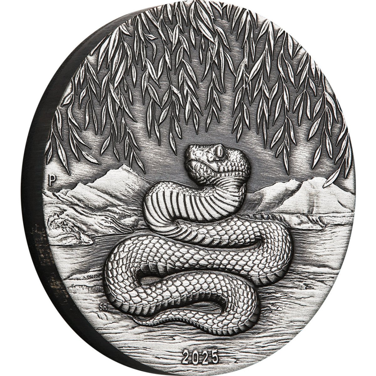 2025 Year Of The Snake 2oz Silver Antiqued Coin - Nova Coins
