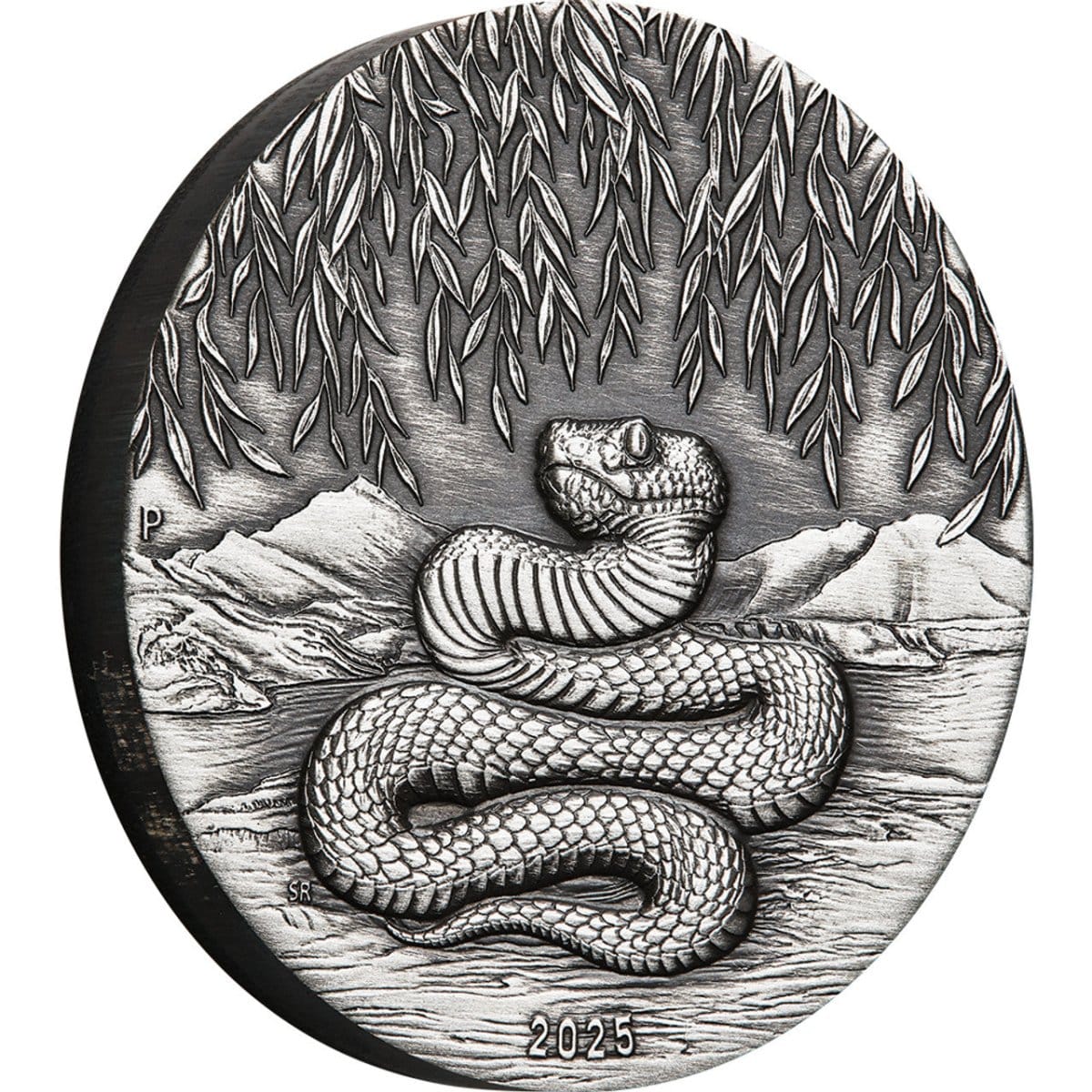 2025 Year Of The Snake 2oz Silver Antiqued Coin - Nova Coins
