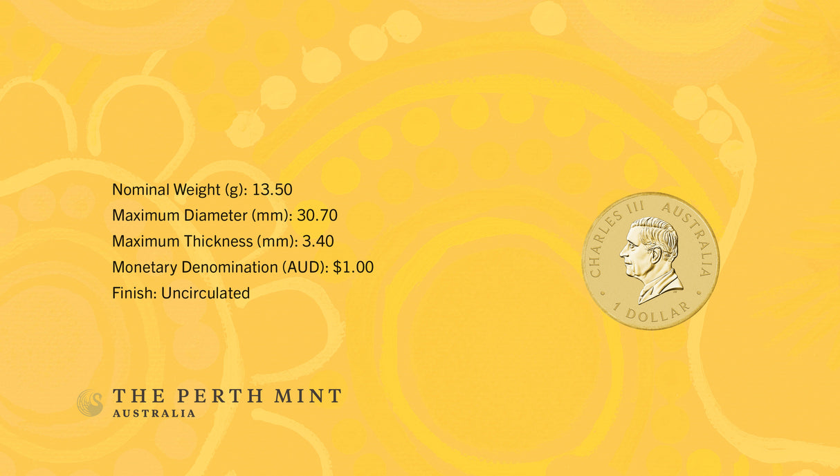 Ngana Nyitting – Yellow Emu 2025 $1 PNC (PM)