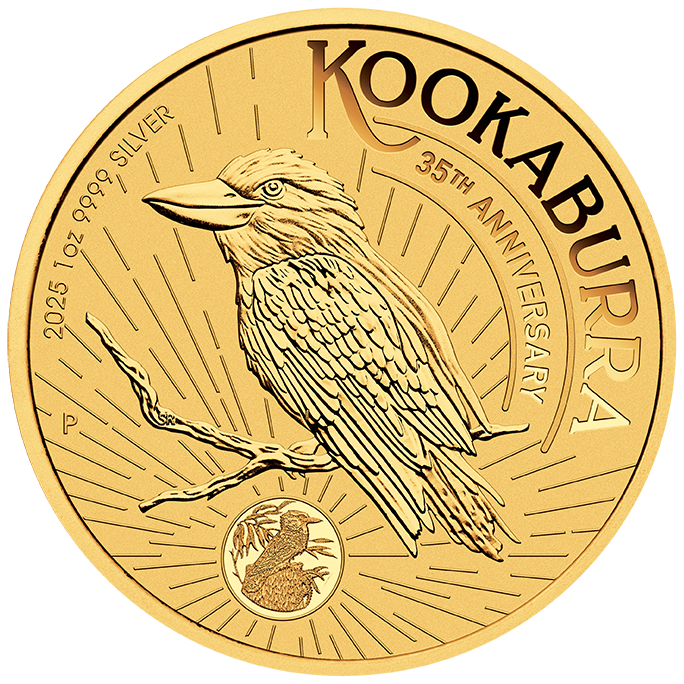 35th Anniversary of the Australian Kookaburra 2025 1oz Silver Gold-Plated Coin in Card -ANDA Sydney Money Expo 25