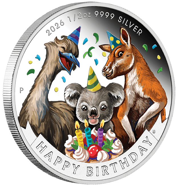 2026 1/2oz Happy Birthday Silver Proof Coloured Coin in Card - Nova Coins