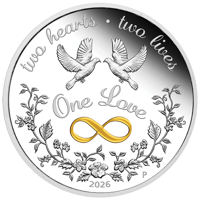 2026 1oz One Love Silver Proof Coloured Coin - Nova Coins