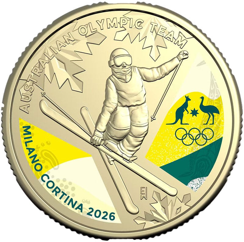 Australia Winter Olympics 2026 $1 Colour Aluminium-Bronze Uncirculated Coin
