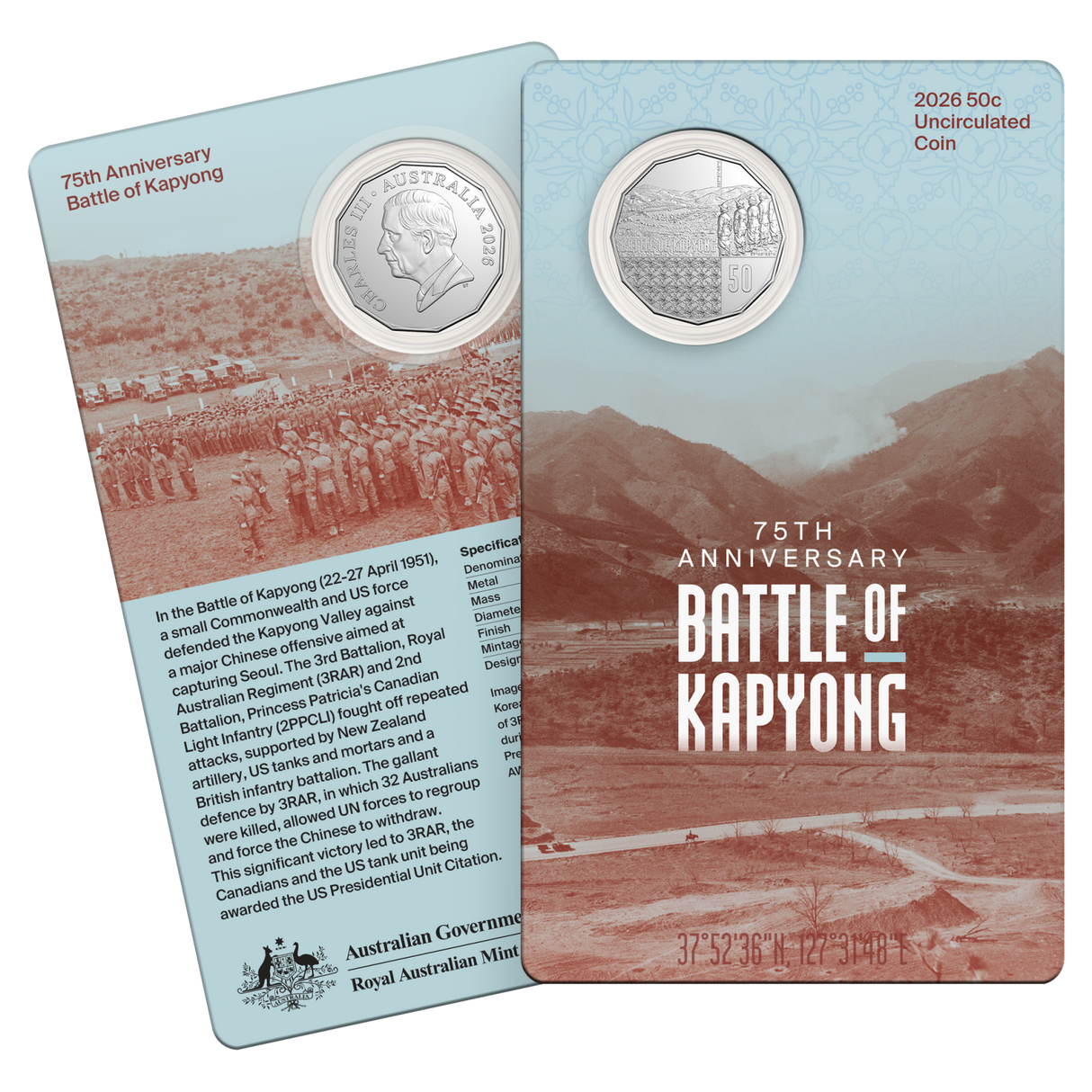 2026 Battle of Kapyong 75th Anniversary 50c Cupro-Nickel Uncirculated Coin
