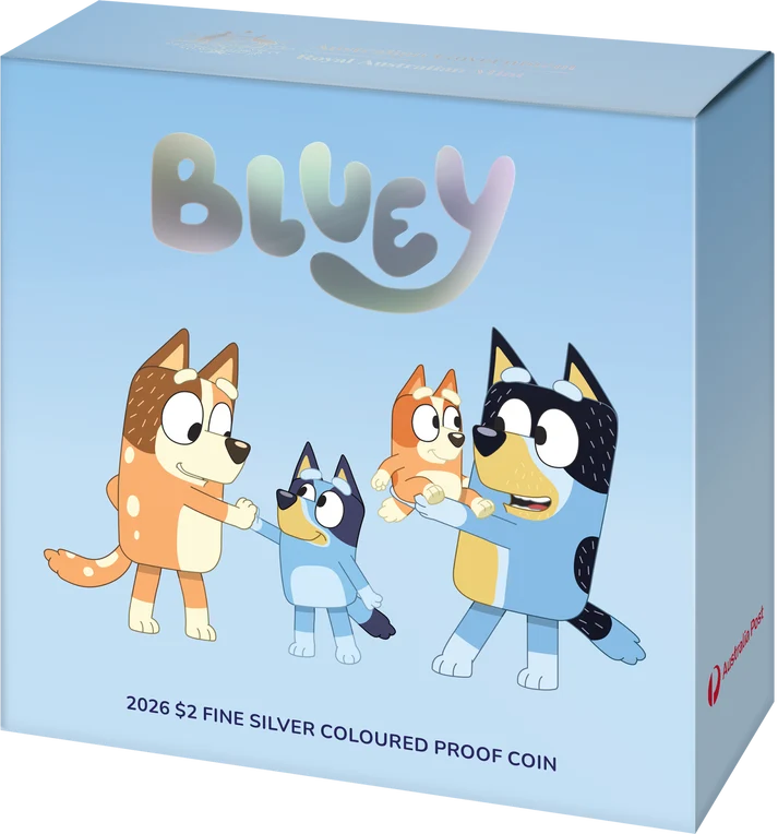 2026 Bluey $2 Coloured Silver Proof Coin