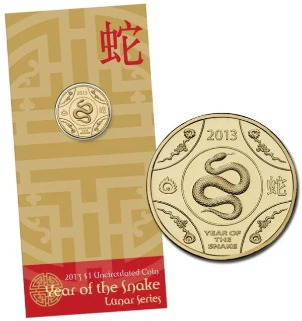 2013 1 Dollar Uncirculated Coin Lunar Year of the Snake