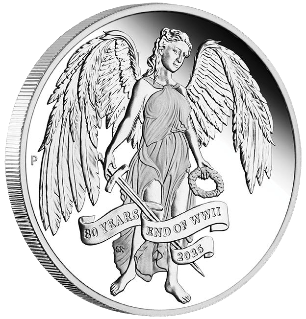 80th Anniversary End of WWII - Winged Victory 2025 $1 1oz Silver Proof Coin