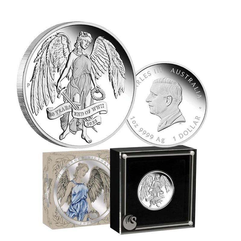 80th Anniversary End of WWII - Winged Victory 2025 $1 1oz Silver Proof Coin