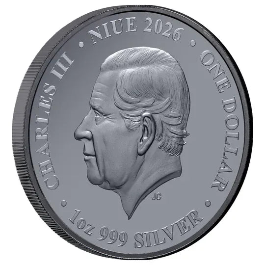 Lunar Year of the Horse 2026 $1 Gold-plated 1oz Silver Black Proof