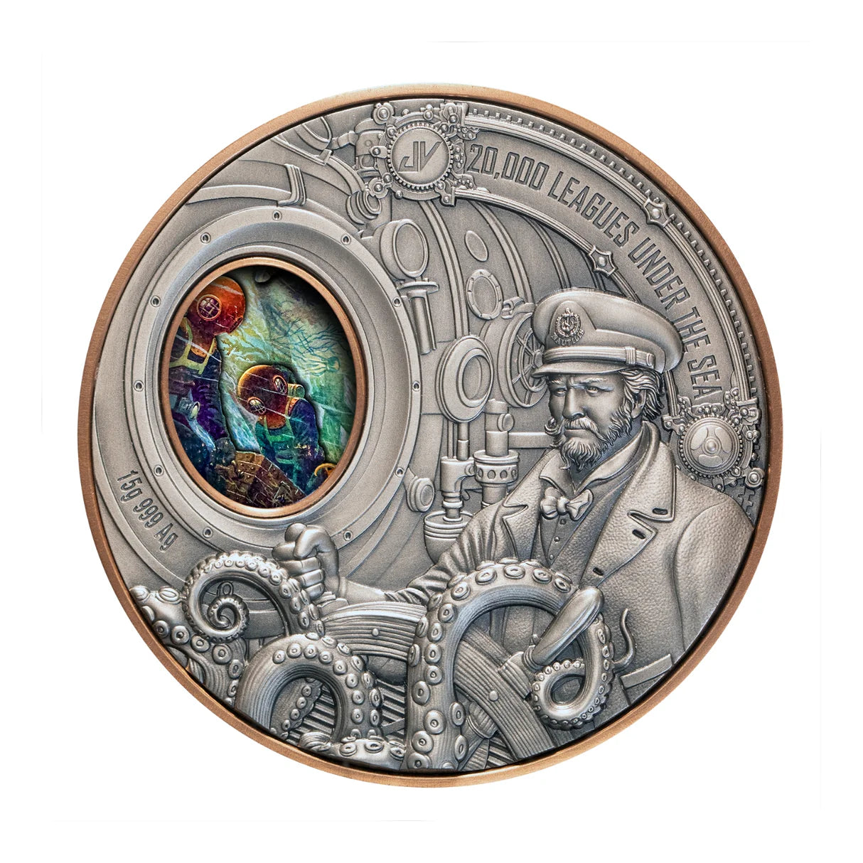 20,000 Leagues under the Sea 2026 $1 High Relief Rotating Silver & Copper Bimetal Antique Coin