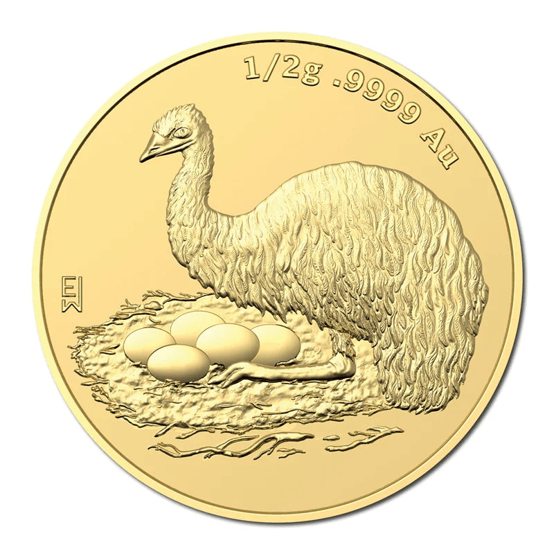 "2023 $5 Mini Money Emu 0.5g Gold Frosted UNC - Nova Coins"