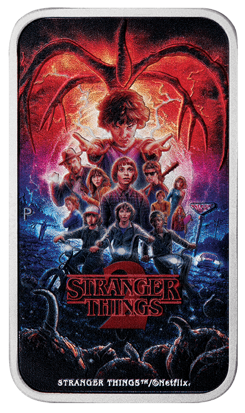 "Stranger Things - Season 2 2026 1oz Silver Coloured Rectangular Coin - Nova Coins"