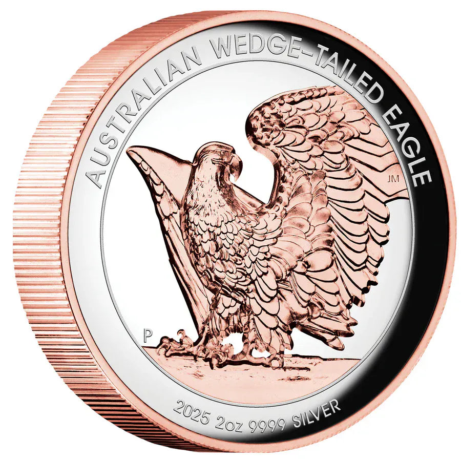 Wedge-tailed Eagle 2025 2oz Silver Proof Rose Gold Gilded Ultra Coin