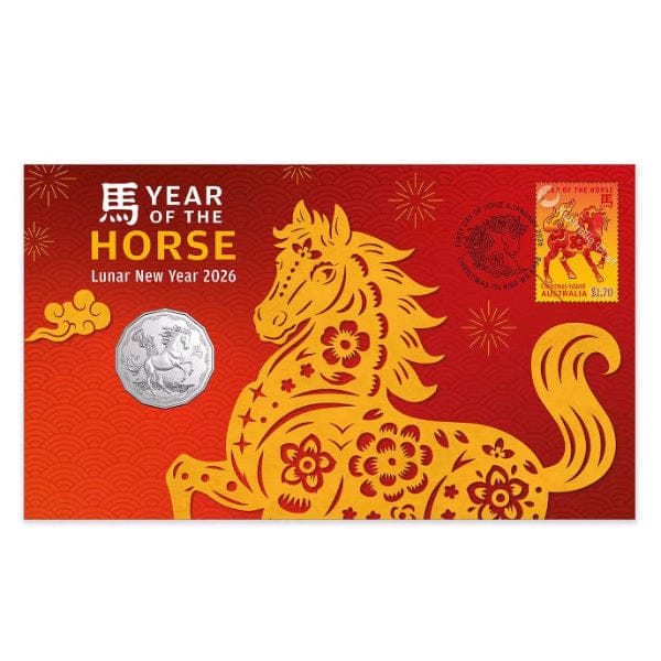Christmas Island 2026 Lunar New Year – Year of the Horse Postal Numismatic Cover (RAM)