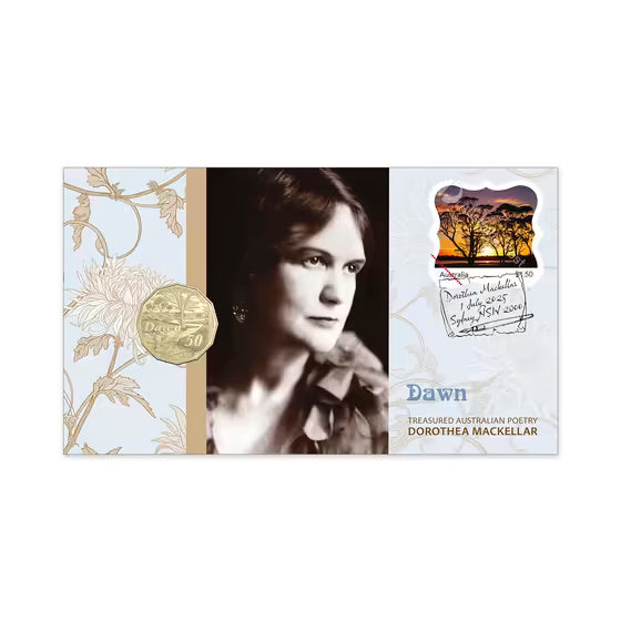 Dorothea Mackellar PNC – Dawn 2025 50c Postal Numismatic Cover