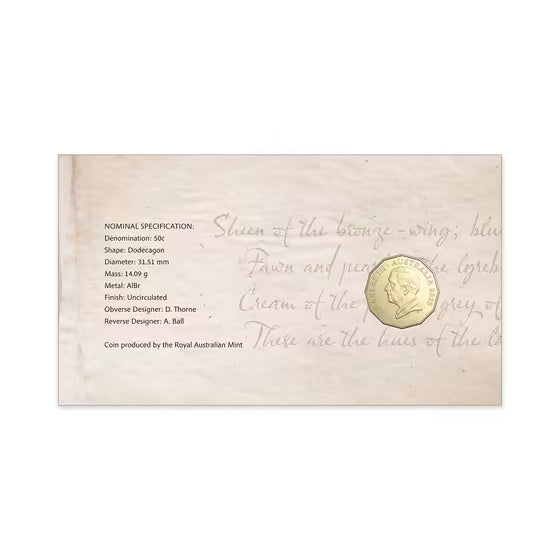 Dorothea Mackellar – Colours of Light 2025 50c Postal Numismatic Cover (PNC)