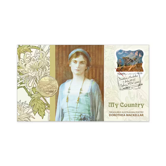 Dorothea Mackellar PNC – My Country 2025 50c Postal Numismatic Cover