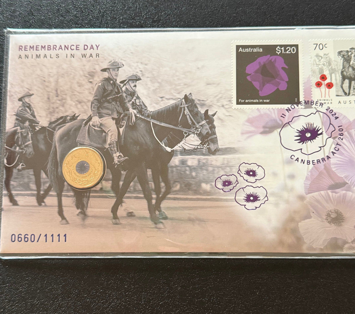 2024 Remembrance Day Animals in War Limited-Edition Postal Numismatic Cover (PNC)