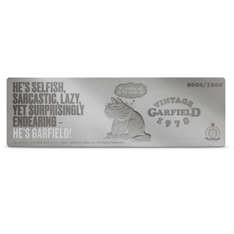 2025 NickToons – Garfield’s 1st Birthday Comic Strip $2 1oz Silver Coin